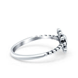 Sunflower Ring Oxidized Band Solid 925 Sterling Silver Thumb Ring (9mm)