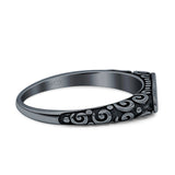 Signet Oxidized Trendy Band Solid 925 Sterling Silver Thumb Ring (3mm)