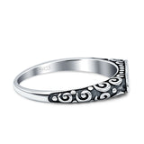 Signet Oxidized Trendy Band Solid 925 Sterling Silver Thumb Ring (3mm)