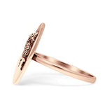 Oval Octopus Starfish Oxidized Ring 925 Sterling Silver