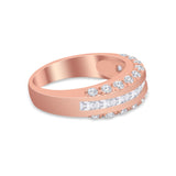 Half Eternity Wedding Band Simulated Cubic Zirconia 925 Sterling Silver