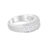 Half Eternity Wedding Band Simulated Cubic Zirconia 925 Sterling Silver