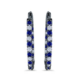 Huggie Hoop Earrings Round Simulated CZ 925 Sterling Silver (14mm)