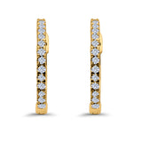 Hoop Earrings Half Eternity Round Simulated CZ 925 Sterling Silver (14mm)