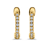 Half Eternity Hoop Earrings Round Simulated CZ 925 Sterling Silver (14mm)