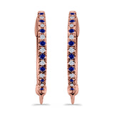 Half Eternity Hoop Earrings Round Simulated CZ 925 Sterling Silver (14mm)