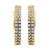Half Eternity Hoop Earrings Round Simulated CZ 925 Sterling Silver (14mm)