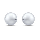 Stud Earrings Round 925 Sterling Silver (6mm-18mm)