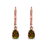 Teardrop Bridal Dangling Leverback Earrings Pear CZ 925 Sterling Silver