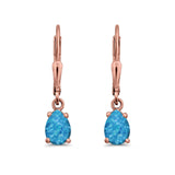 Teardrop Bridal Dangling Leverback Earrings Pear CZ 925 Sterling Silver