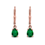 Teardrop Bridal Dangling Leverback Earrings Pear CZ 925 Sterling Silver