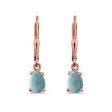Teardrop Bridal Dangling Leverback Earrings Pear CZ 925 Sterling Silver