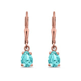 Teardrop Bridal Dangling Leverback Earrings Pear CZ 925 Sterling Silver