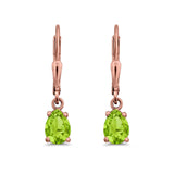 Teardrop Bridal Dangling Leverback Earrings Pear CZ 925 Sterling Silver