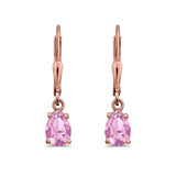 Teardrop Bridal Dangling Leverback Earrings Pear CZ 925 Sterling Silver
