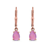 Teardrop Bridal Dangling Leverback Earrings Pear CZ 925 Sterling Silver