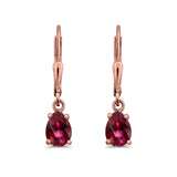 Teardrop Bridal Dangling Leverback Earrings Pear CZ 925 Sterling Silver
