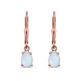 Teardrop Bridal Dangling Leverback Earrings Pear CZ 925 Sterling Silver