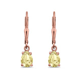 Teardrop Bridal Dangling Leverback Earrings Pear CZ 925 Sterling Silver