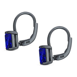 Cushion Leverback Earrings Cubic Zirconia 925 Sterling Silver