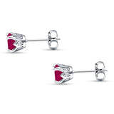 Round Hidden Halo Stud Earring Cubic Zirconia 925 Sterling Silver
