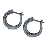 Minimalist Princess Huggie Hoop Earrings Cubic Zirconia 925 Sterling Silver
