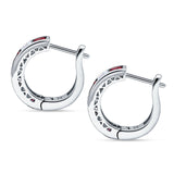Minimalist Princess Huggie Hoop Earrings Cubic Zirconia 925 Sterling Silver