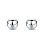 Ball Stud Earrings Round 925 Sterling Silver (2mm-18mm)