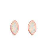 Marquise Stud Earrings Lab Created Opal 925 Sterling Silver (7mm)