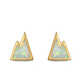 Mountain Stud Earrings Lab Created Opal 925 Sterling Silver