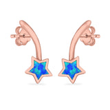 Shooting Star Stud Earrings Created Opal 925 Sterling Silver (13mm)