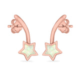 Shooting Star Stud Earrings Created Opal 925 Sterling Silver (13mm)