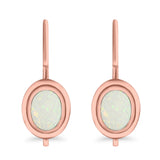 Dangling Leverback Earrings Created Opal 925 Sterling Silver (11mm)