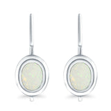 Dangling Leverback Earrings Created Opal 925 Sterling Silver (11mm)