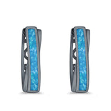Twist Filigree Hoop Earrings Lab Created Opal 925 Sterling Silver