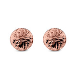 Hand Finish Design Half Ball Stud Earrings 925 Sterling Silver (8mm)
