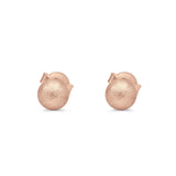 Brushed Screw Ball Round Stud Earrings 925 Sterling Silver (5mm-8mm)
