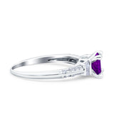 Art Deco Princess Cut Wedding Engagement Bridal Ring Baguette Round Simulated Cubic Zirconia 925 Sterling Silver