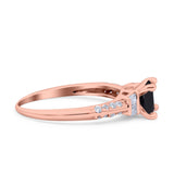 Art Deco Princess Cut Wedding Engagement Bridal Ring Baguette Round Simulated Cubic Zirconia 925 Sterling Silver