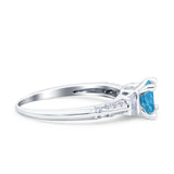 Art Deco Princess Cut Wedding Engagement Bridal Ring Baguette Round Simulated Cubic Zirconia 925 Sterling Silver