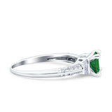 Art Deco Princess Cut Wedding Engagement Bridal Ring Baguette Round Simulated Cubic Zirconia 925 Sterling Silver