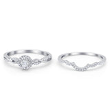 14K Gold 0.25ct Round 6mm G SI Diamond Engagement Solitaire Bridal Set Wedding Ring