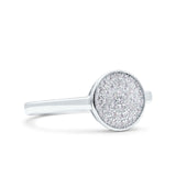 Art Deco Wedding Engagement Bridal Ring Round Simulated Cubic Zirconia 925 Sterling Silver