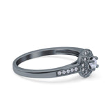 Art Deco Wedding Ring Band Round Pave Simulated Cubic Zirconia 925 Sterling Silver (8mm)