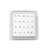 Assorted Color Nose Stud 925 Sterling Silver -(20 Nose Studs in a Box)