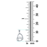 Sun Heart Charm Pendant Simulated Cubic Zirconia 925 Sterling Silver (13mm)