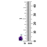 Round Simulated Cubic Zirconia Charm Pendant 925 Sterling Silver (8mm)
