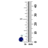 Round Simulated Cubic Zirconia Charm Pendant 925 Sterling Silver (8mm)