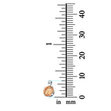 Round Simulated Cubic Zirconia Charm Pendant 925 Sterling Silver (8mm)