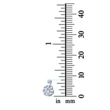 Round Simulated Cubic Zirconia Charm Pendant 925 Sterling Silver (8mm)
